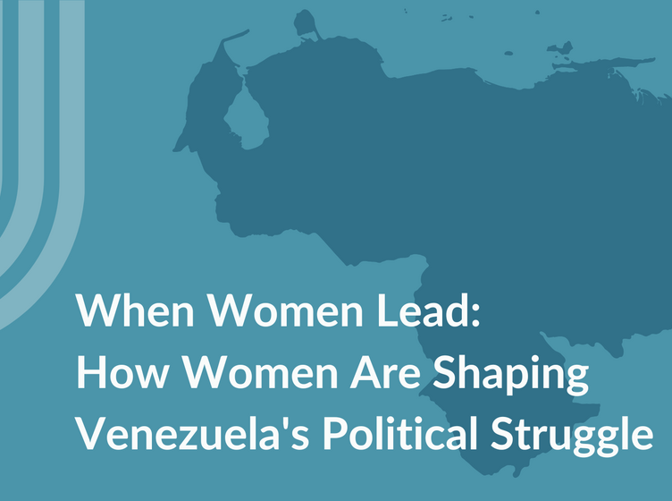 How Women Are Shaping Venezuela's Political Struggle