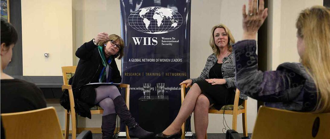  Secretary of the Air Force Deborah Lee James speaks about the importance of women in national security at the Stimson Center, 2014. Photo Credit: Scott M. Ash, U.S. Air Force