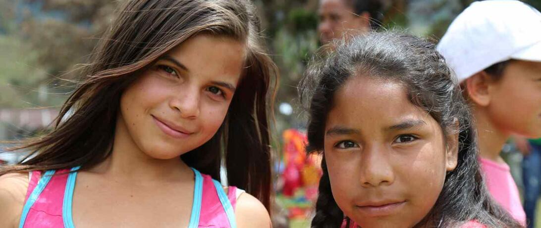 Young Girls attend peace building event for rural communities in Valle de Cauca, Colombia