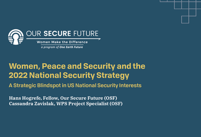 2022 National Security Strategy and WPS